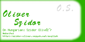 oliver szidor business card